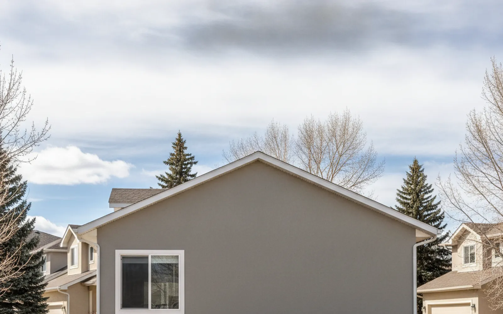 Calgary house with a weathered stucco finish